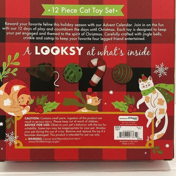 Meow Fur The Love Of Christmas Advent Calendar 12 Piece Cat Toy Set - Picture 4 of 7